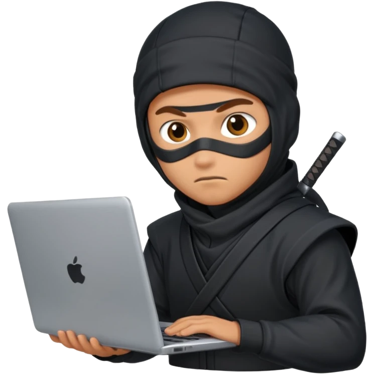 A NINJA DEVELOPER WITH A LAPTOP emoji