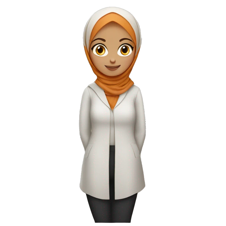 White hijabi girl with two cats, one ginger, one cinnamon emoji