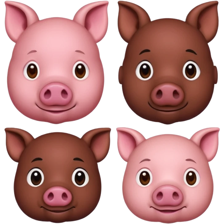 A pig in human shape riding a black man in pig shape emoji