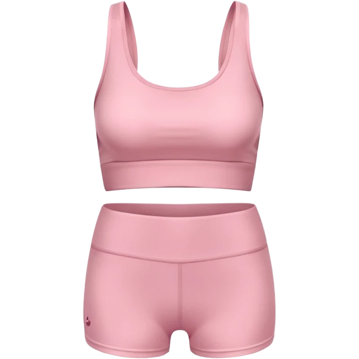 stylish pink yoga clothing emoji, fitted crop top and high-waisted shorts, soft stretchy material, modern comfortable look emoji