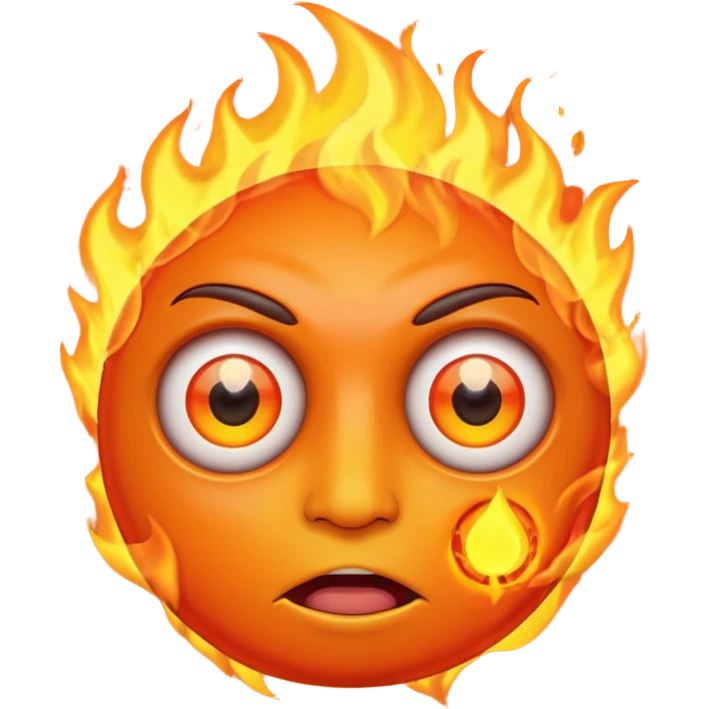 fire face with camara ayes emoji