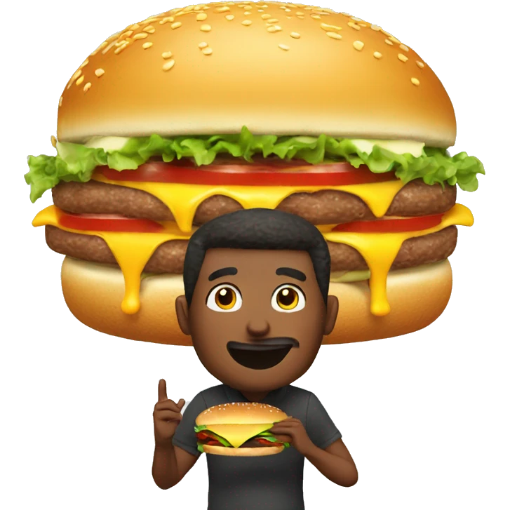 Man eating worlds biggest burger emoji