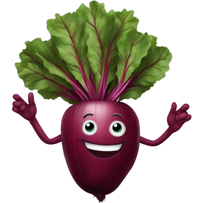 Happy beetroot with hands emoji