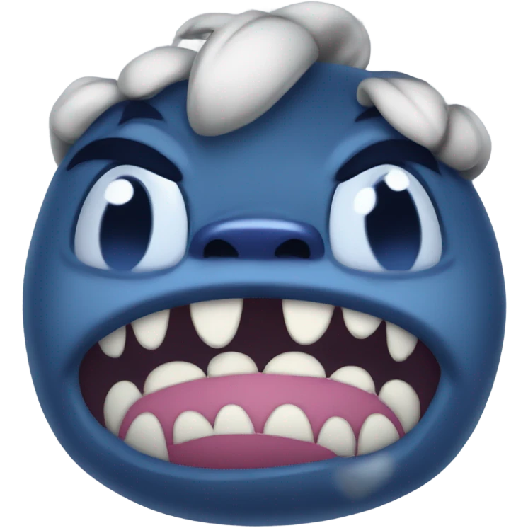 Grumpy stitch (looks like growling stitch)  emoji