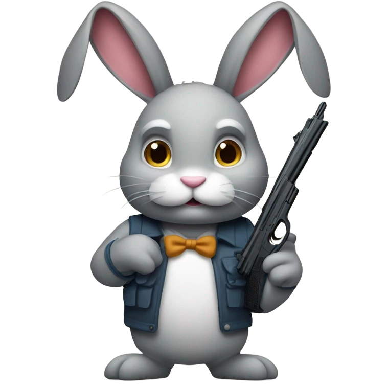 Bunny with a gun emoji