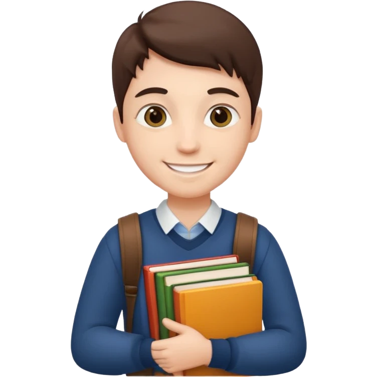 student holding books emoji