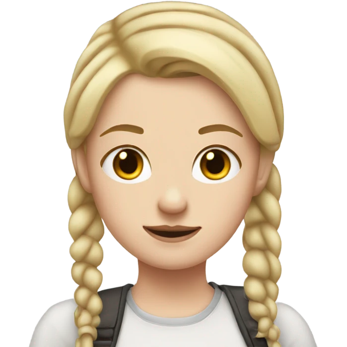 white girl with straight dirt blonde hair in pigtails emoji