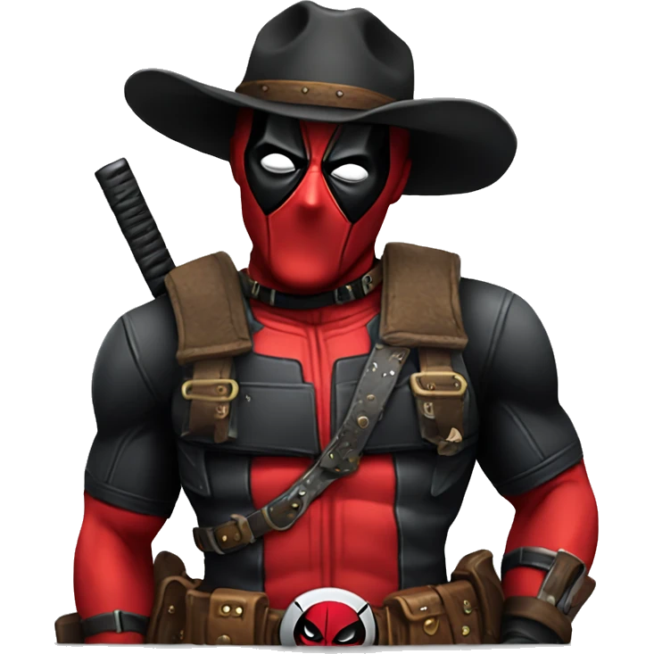 deadpool cowboy, only head emoji