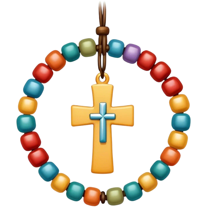 ten beads on a string in a circle with a cross attached emoji