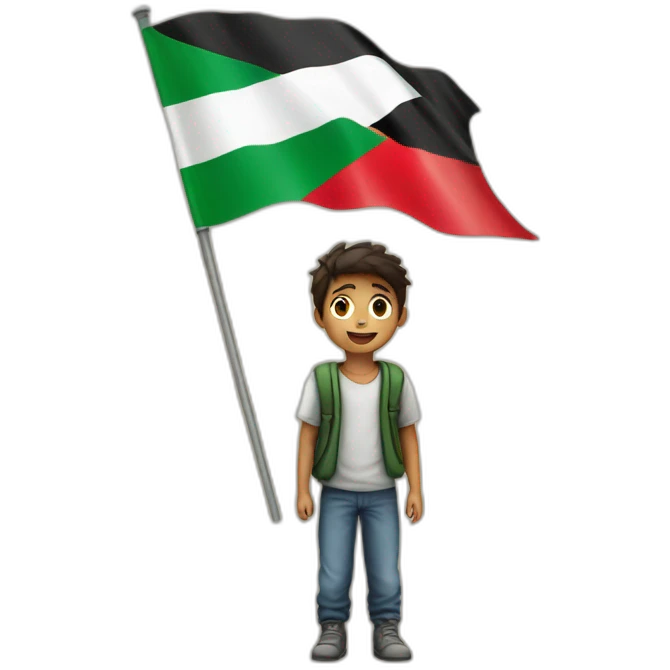 Palestine flag with a boy emoji