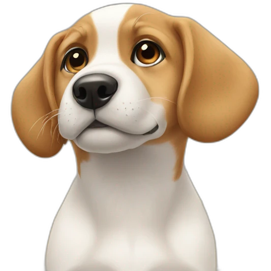 a puppy looking at the ceiling emoji