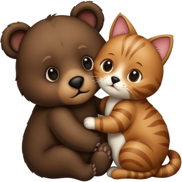 Bär küsst Katze emoji