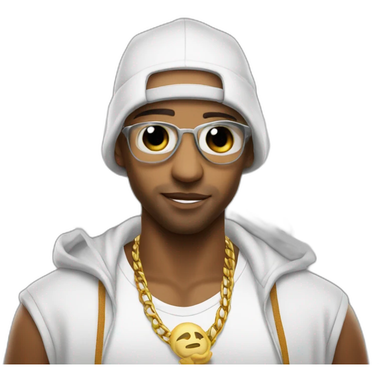 Booba rap with angel wings emoji