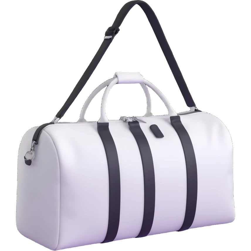 all white duffle bag with white strap emoji
