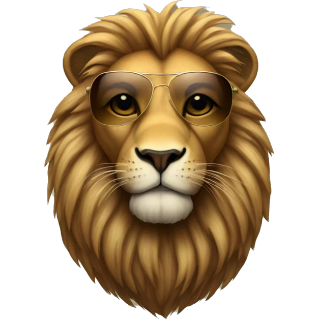 Lion with aviators  emoji