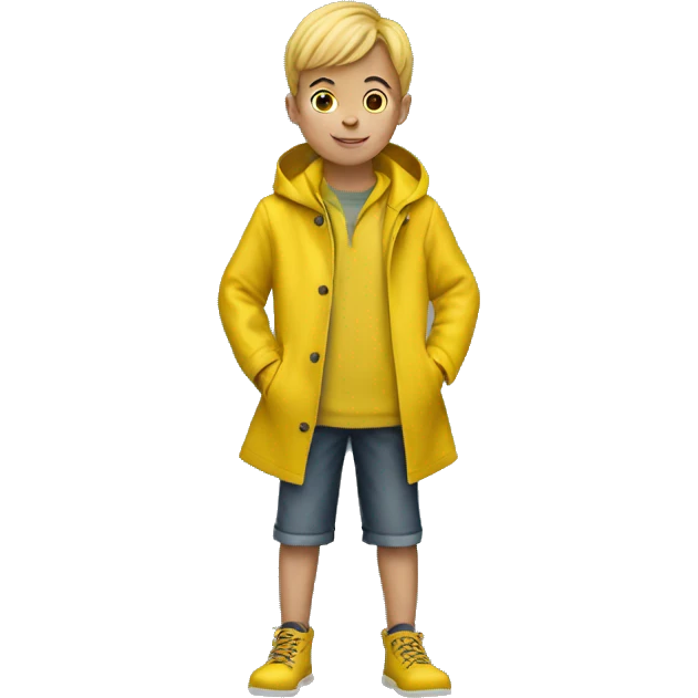 Little Boy yellow Raincoat emoji