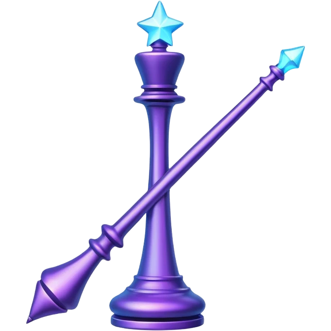 Create a small, visually appealing icon of a magic wand (chess wand style) to represent creativity and artistic design. Use a clean, modern look with glowing accents in purple and blue shades.
 emoji