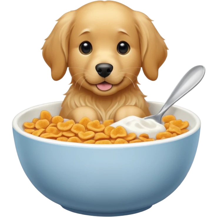 dog in a bowl of cereal emoji