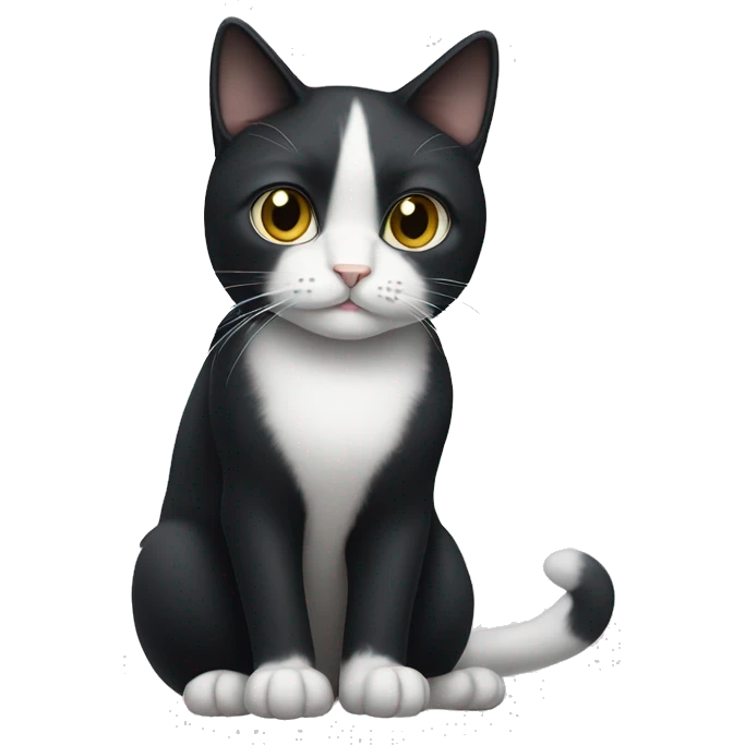 tuxedo cat with a small white mustache  emoji