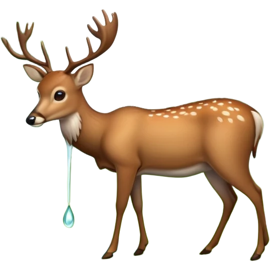 Deer drinking water at the forest emoji