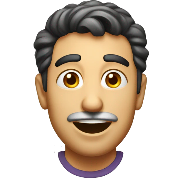 Smiling Italian man have a surprised emoji