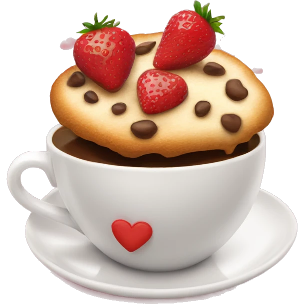 Un café con corazones pero café de fresa  emoji