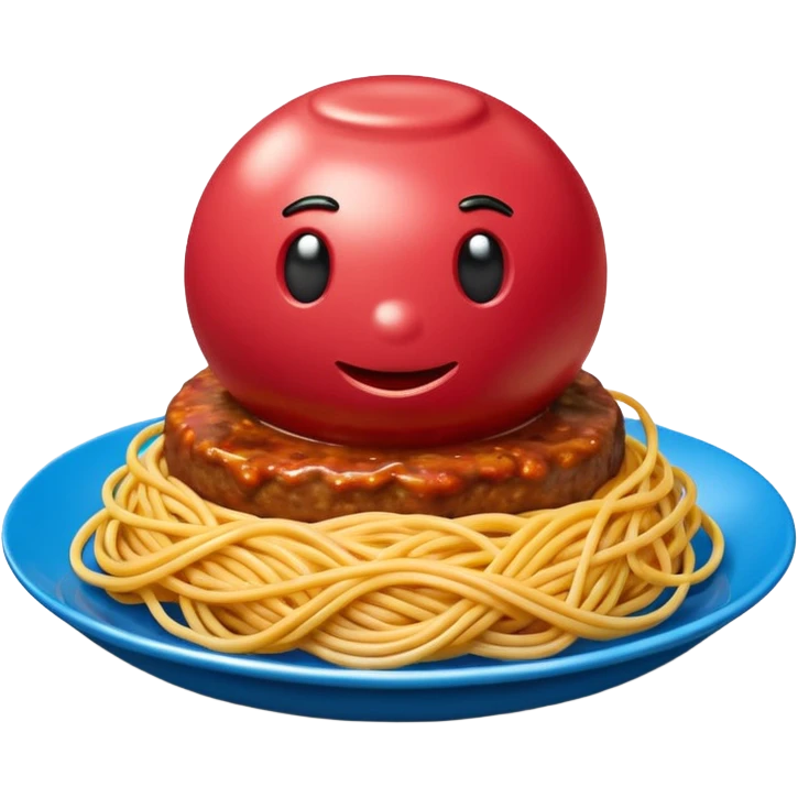 Jeff Koons style spam meatball spaghetti abstract art sculpture  emoji