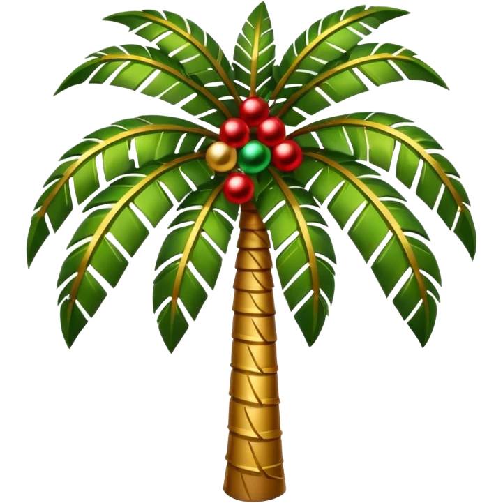 palm emoji but whristmas decorated emoji