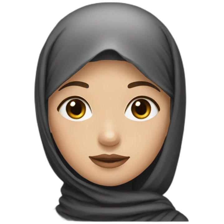 A fair skin tone girl with black hijab  emoji