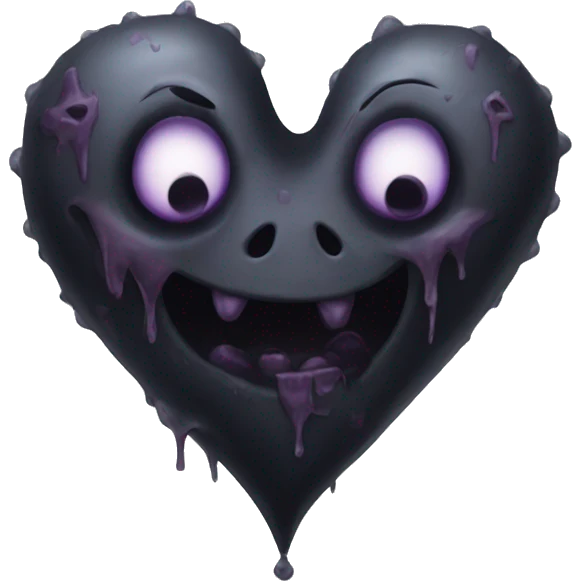 Gothic spooky heart emoji
