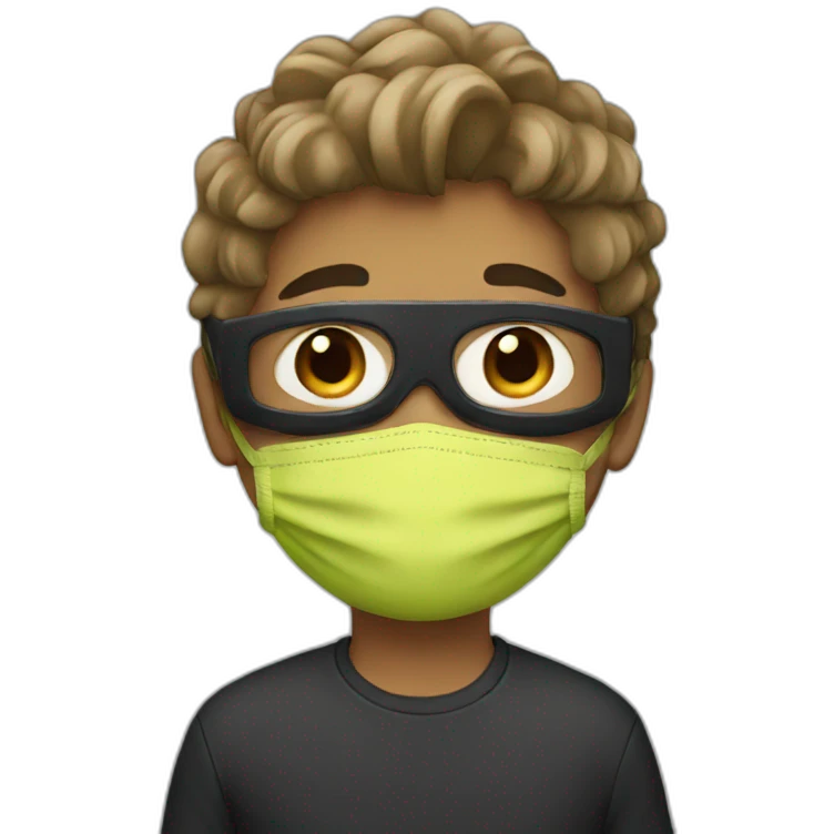 A boy with mask emoji