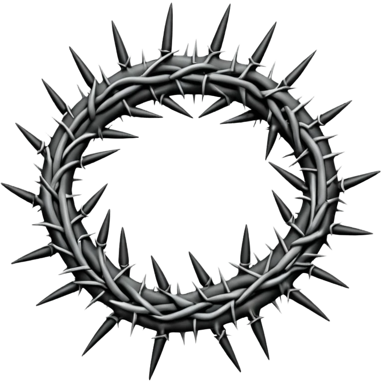Crown of Thorns black and white emoji