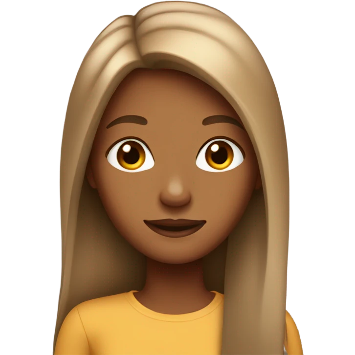 tan girl with long brown hair  emoji