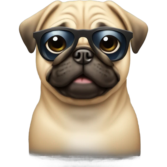 Tan pug wearing sunglasses emoji