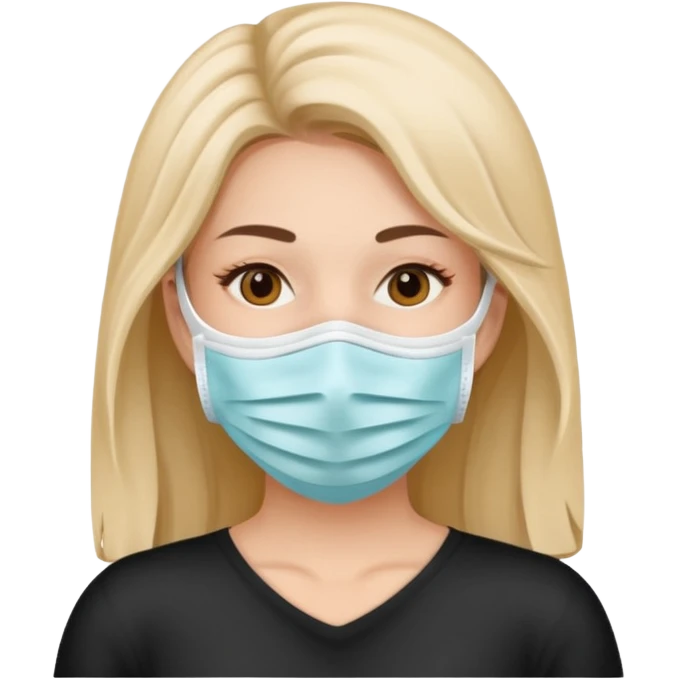 A woman with a face mask that only covers her face emoji