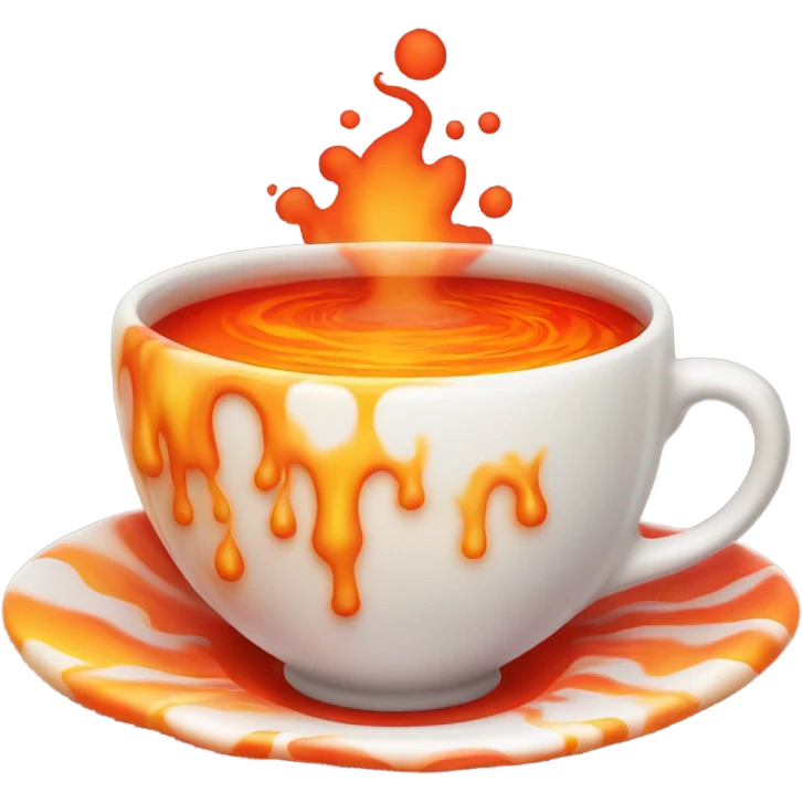 Teacup full of boiling lava emoji