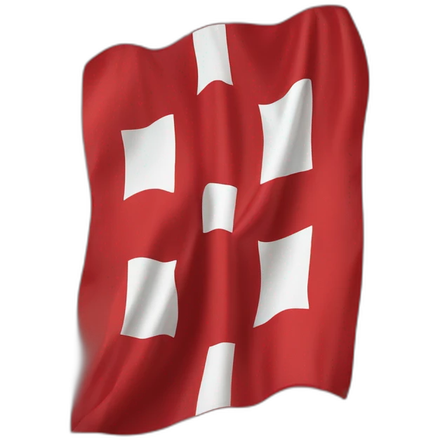Drapeau fond rouge avec croix blanche qui touche le bord emoji