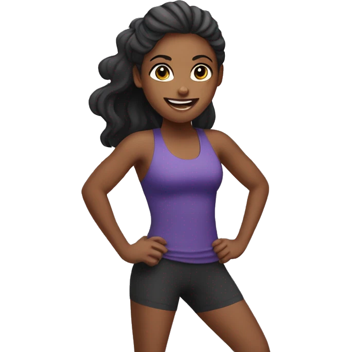 Positive girl doing fitness  emoji