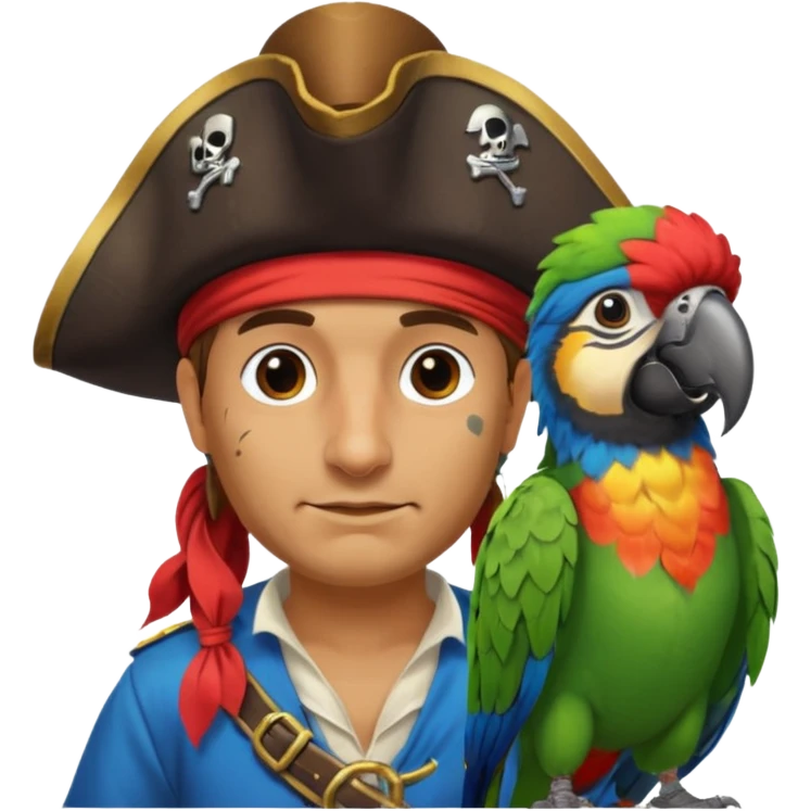 pirate and parrot emoji
