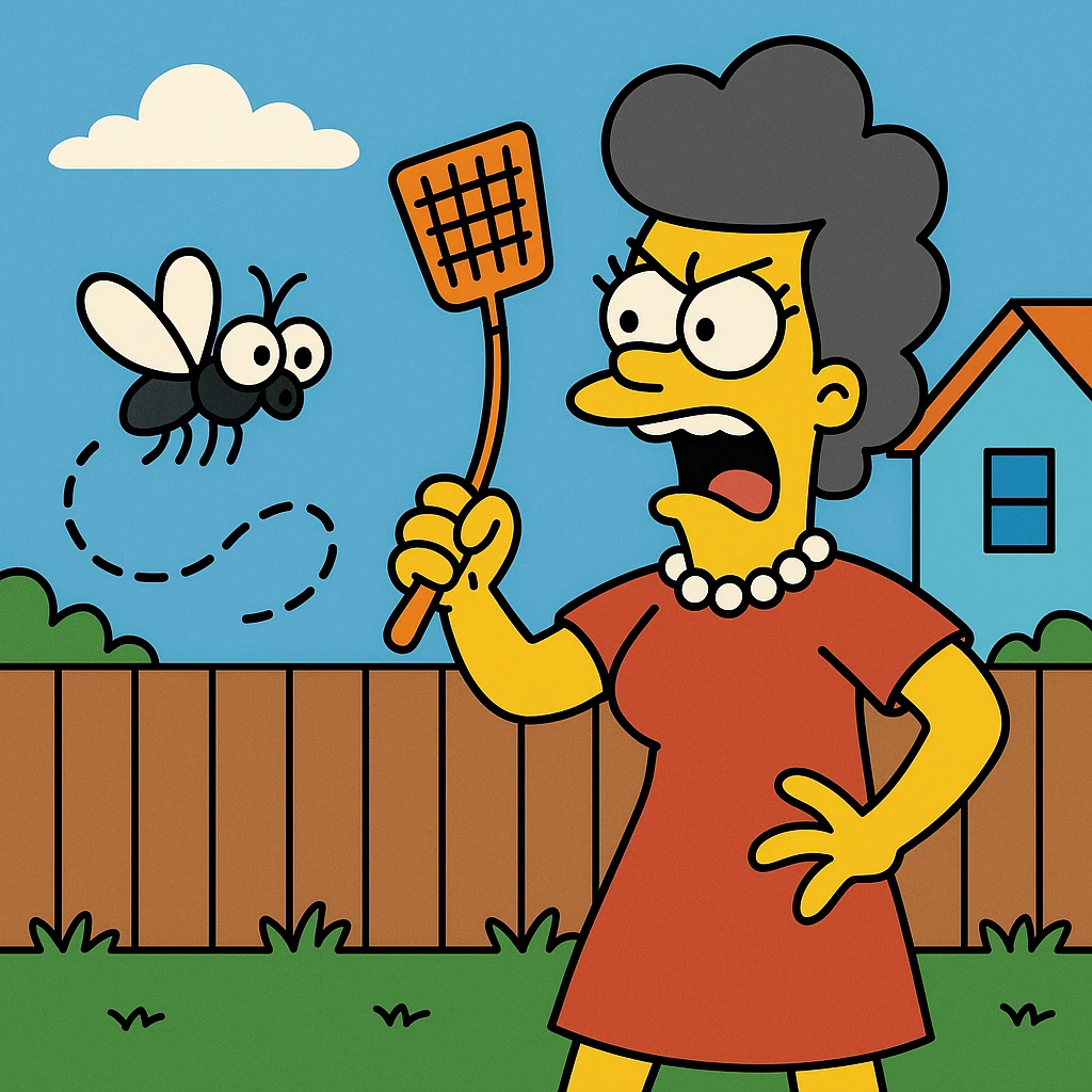 A bothersome nuisance – something or someone that is annoying.
That buzzing fly was a bothersome nuisance during dinner. emoji