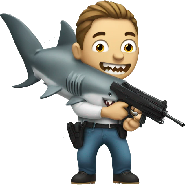 shark with gun emoji