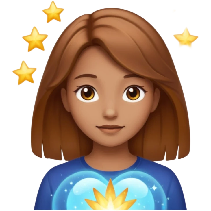 magic light brown hair girl with glow around emoji