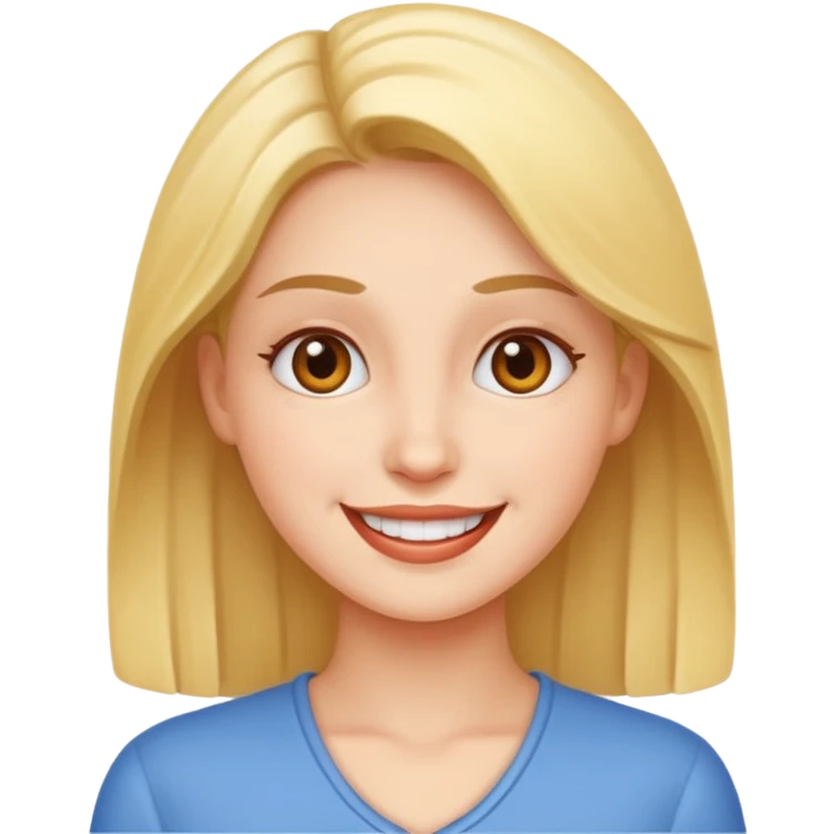 woman with a happy face emoji
