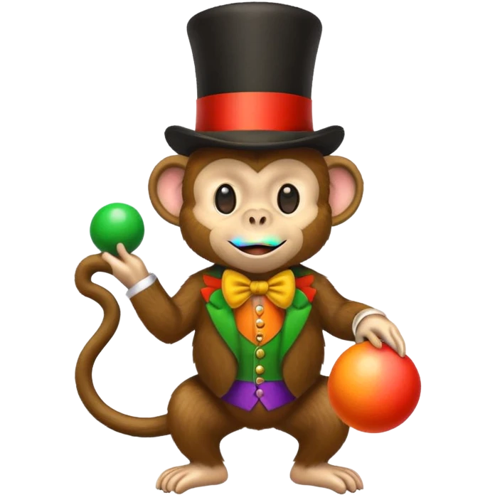 Monkey with a top hat and balls out emoji