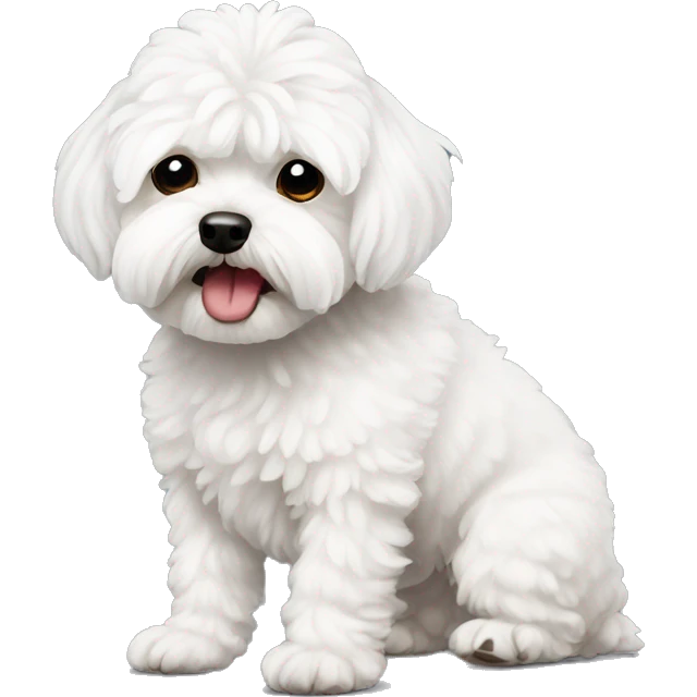 white maltipoo in bad mood emoji