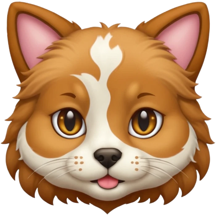 Un perro con cara de gato emoji