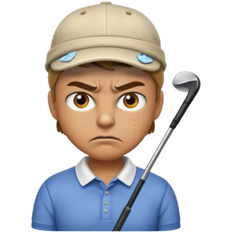 An angry golfer emoji