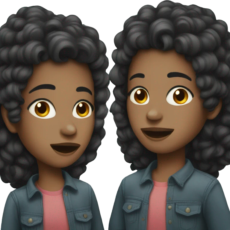 Dark hair twins emoji