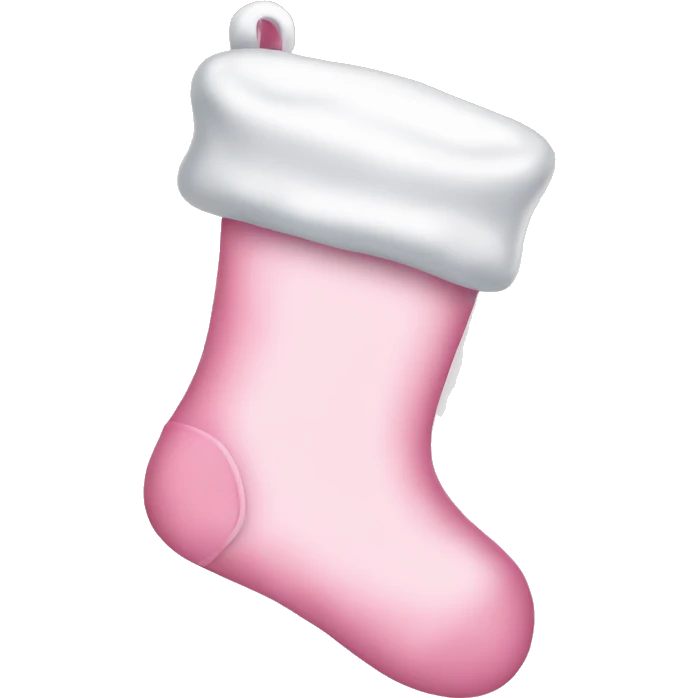  light pink Christmas stocking with bow emoji