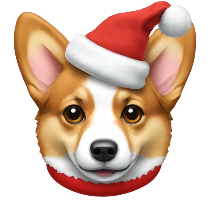 Corgi with cristmas hat emoji